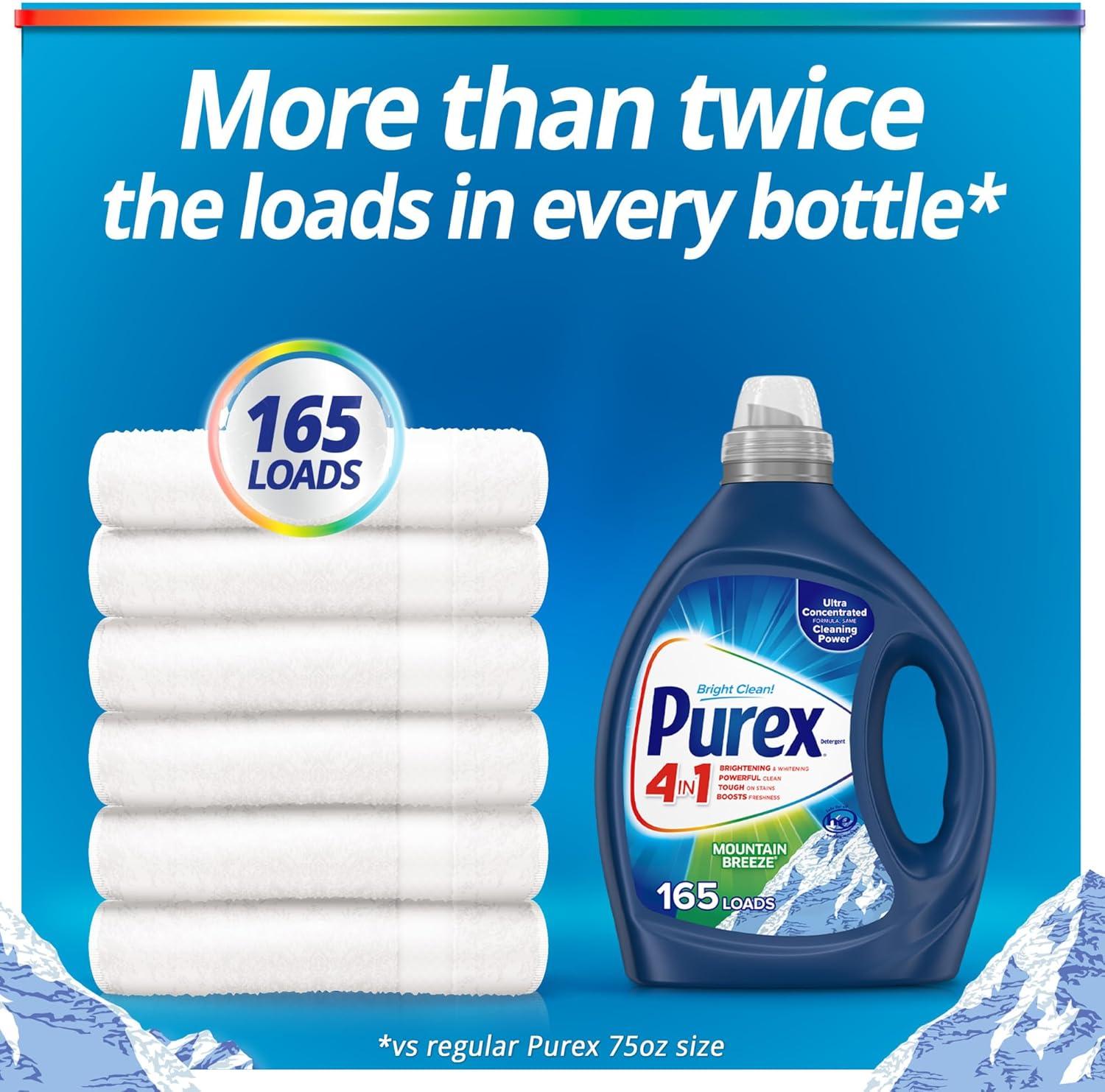 imagePurex Fresh Mountain Breeze Liquid Detergent 825 fl oz 165 Loads UltraConcentrated3x