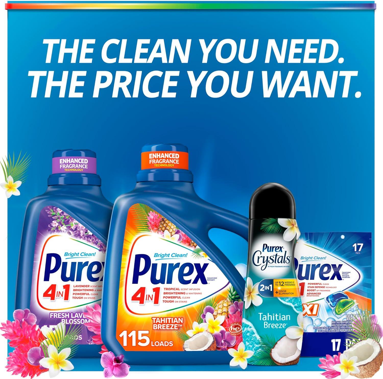 imagePurex Liquid Laundry Detergent Tahitian Breeze 150 oz 100 loadsTahitan Breeze