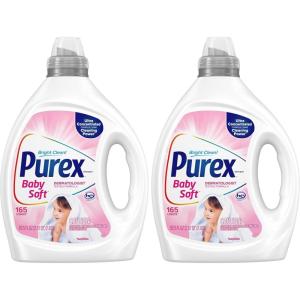 Purex Baby Soft Liquid Laundry Detergent, Ultra Concentrated, 82.5 fl oz, 165 Loads, Hypoallergenic, Dye Free, Gentle on Skin(82.5 Fl Oz (Pack of 2))