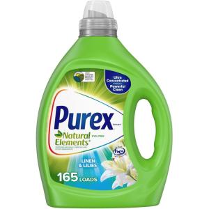 Purex Natural Elements Fresh Lilies & Linen Liquid Detergent, 82.5 oz, 165 Loads, Ultra-Concentrated, Dye-Free, USDA Certified Biobased Product(3x)